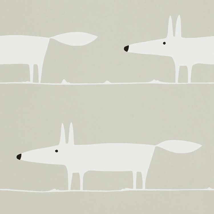 Scion Mr Fox on Snow Grey wallpaper - British product