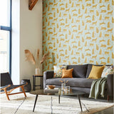 Scion Lionel Stone Wallpaper with hand painted lion design (British brand)