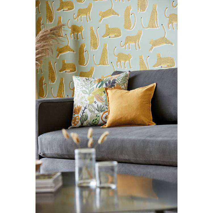 Scion Lionel Stone Wallpaper with hand painted lion design (British brand)