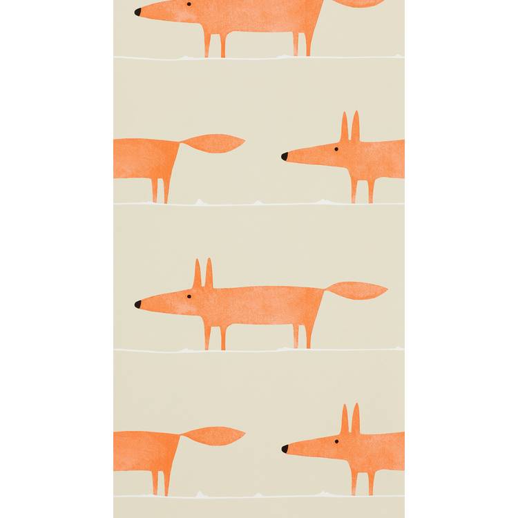 Scion Mr Fox Ginger Wallpaper in warm ginger tones (British brand)