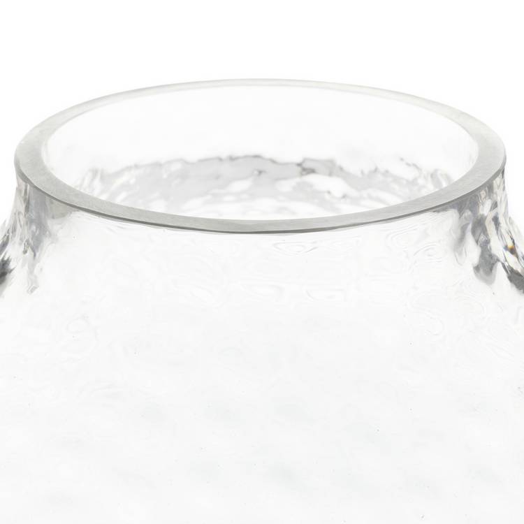 Habitat hammered glass hurricane candle holder wooden base, imported from the UK