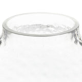 Habitat hammered glass hurricane candle holder wooden base, imported from the UK