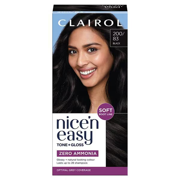 Clairol Nice'n Easy black semi-permanent hair dye - British product