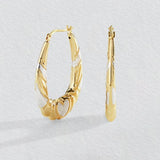 Revere 9ct bonded gold two tone creole earrings (British brand)