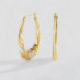 Revere 9ct bonded gold two tone creole earrings (British brand)