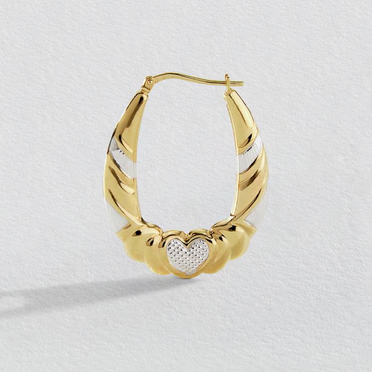 Revere 9ct bonded gold two tone creole earrings (British brand)