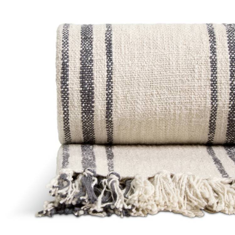 Habitat natural stripe throw 125x150cm, imported from the UK