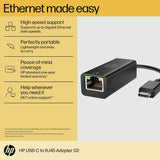 HP USB-C to Ethernet adaptor with 0.16m cable - British product