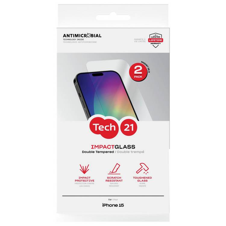 Tech21 screen protector pack of 2, UK version