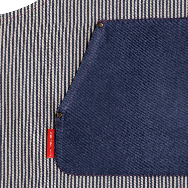 Sebastian Conran woven stripe cotton apron with pockets - British product