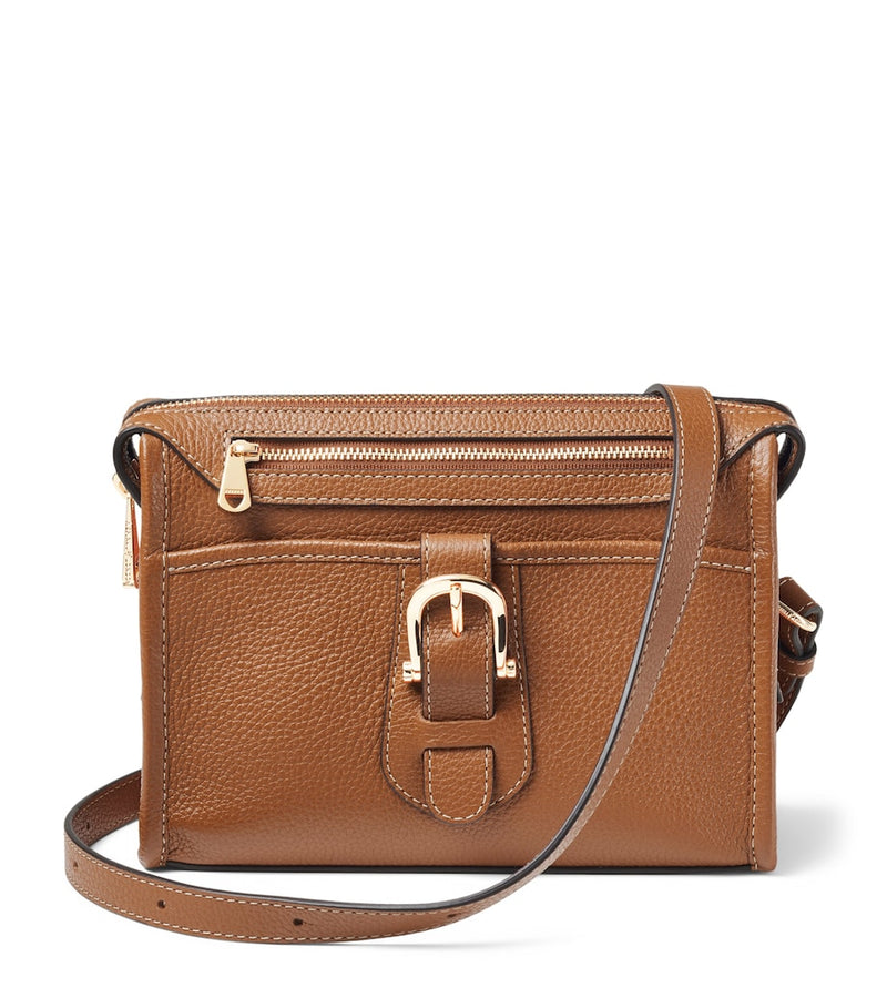 Aspinal of London Bella cross-body satchel pebble leather - British product