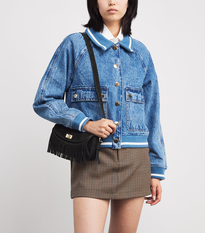 Sandro Paris small suede Le Mambo cross-body bag - British product