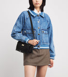 Sandro Paris small suede Le Mambo cross-body bag - British product