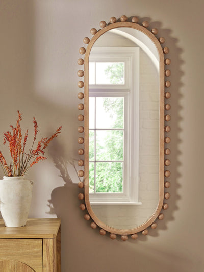 Next Light Natural Wood Bobbin Full Length Wall Mirror- Buy online at McGrocer