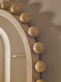 Light Natural Wood Bobbin Full Length Wall Mirror