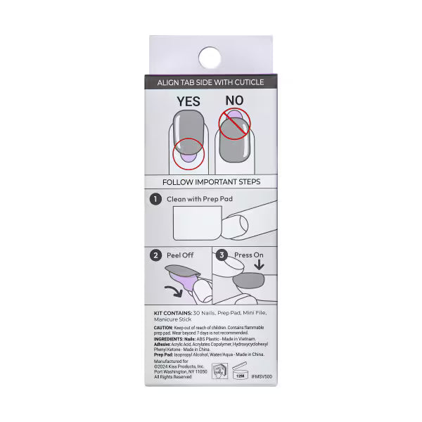 Kiss press-on nails French Manicure 30 Pieces, UK version