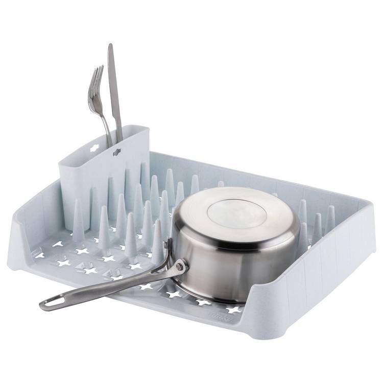 Minky plastic dish rack white with caddy - British product