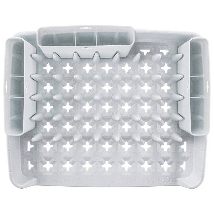 Minky plastic dish rack white with caddy - British product