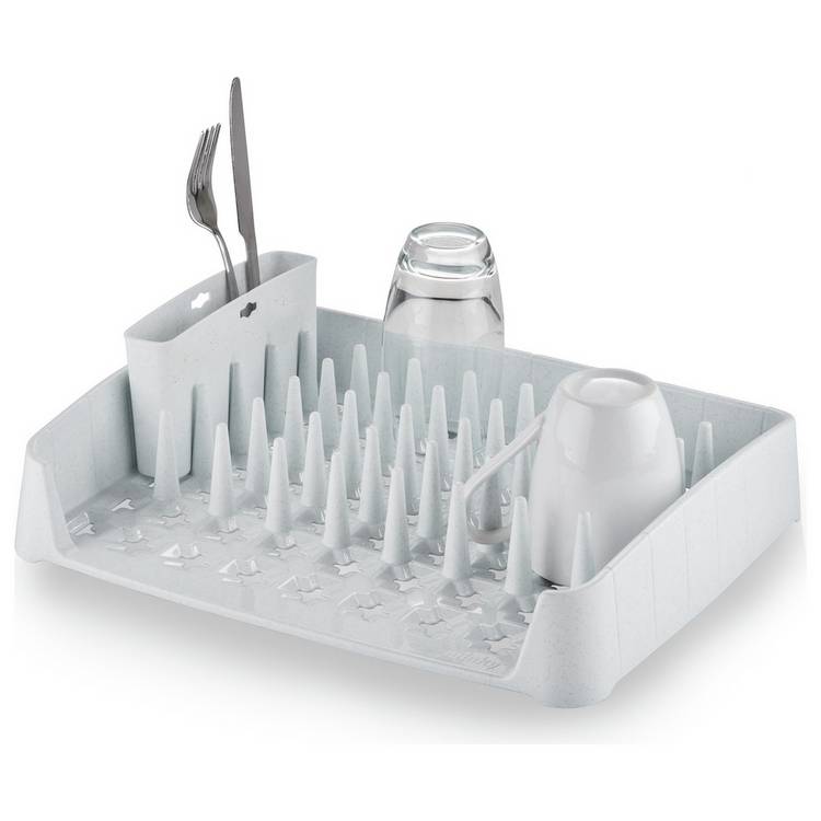 Minky plastic dish rack white with caddy - British product