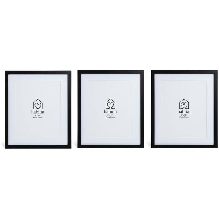 Habitat picture frames set of 3 black mixed sizes (British brand)