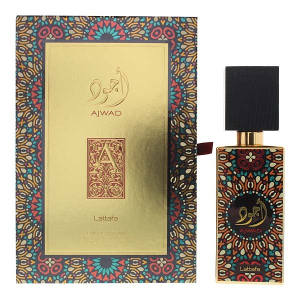 Lattafa Ajwad Eau De Parfum 60ml bottle, UK version