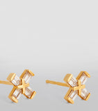 Eva Fehren Exploding X stud earrings 18kt gold diamonds, UK version