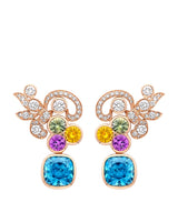 Harrods Boodles Rose Gold, Diamond, Sapphire and Zircon The Palace Collection Royal Damask Earrings- Buy online at McGrocer