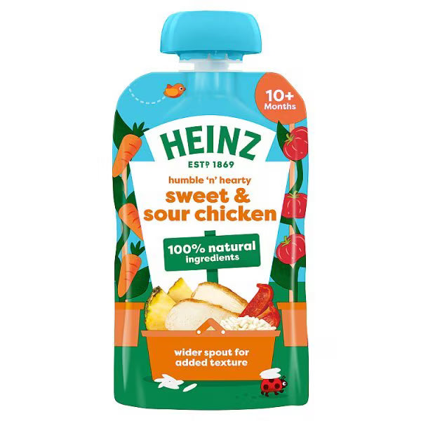 Heinz Sweet and Sour Chicken Baby Food Pouch 180g, UK version