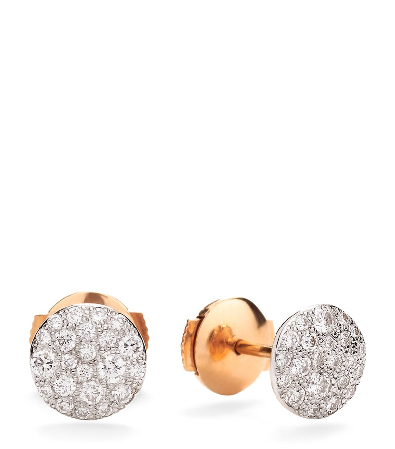 Pomellato Sabbia rose gold diamond stud earrings - British product