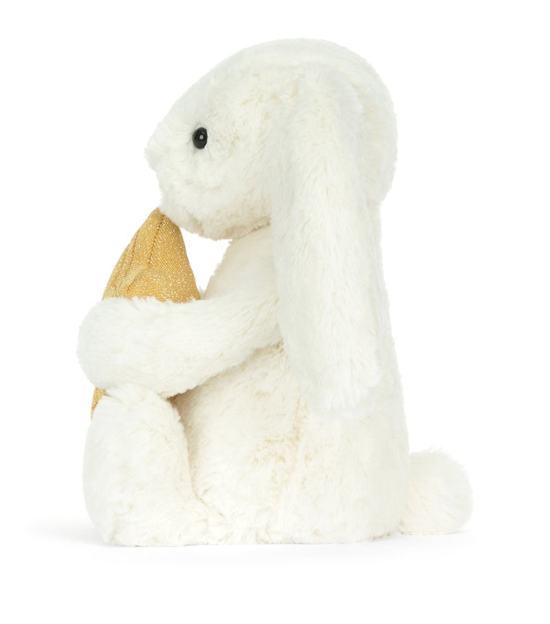 Jellycat cream bunny soft toy 31cm with star, imported from the UK