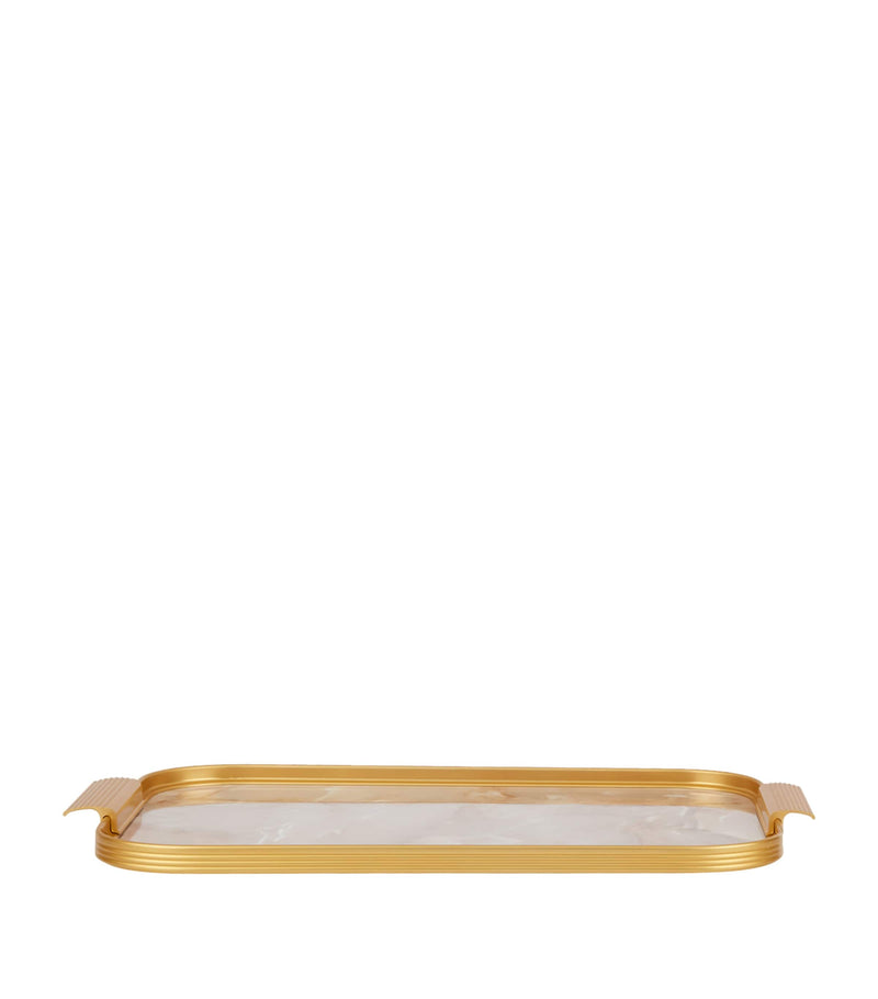 Kaymet Marble Ribbed Tray 40cm, UK version