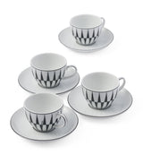 Harrods Prada Stripes Coffee Cup and Saucer Set (Set of 4)- Buy online at McGrocer