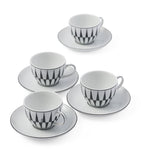 Prada Stripes coffee cup and saucer set, imported from the UK, 4 pieces