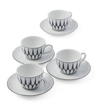 Prada Stripes coffee cup and saucer set, imported from the UK, 4 pieces