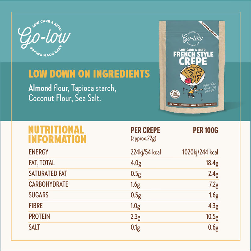 Go Low French style crepe mix 200g - British product
