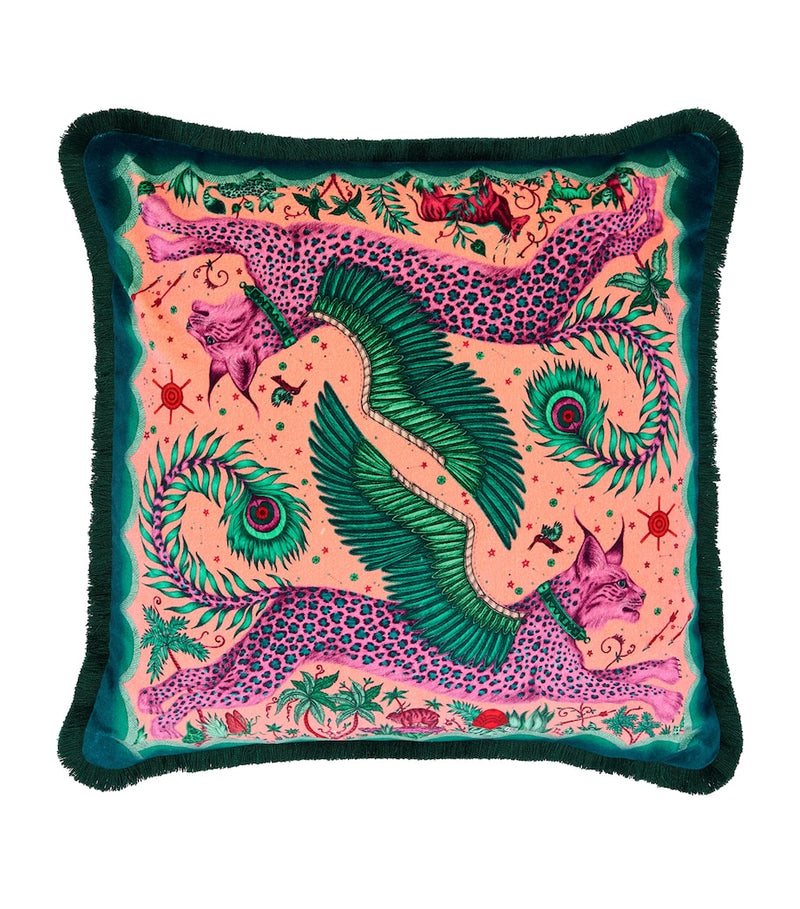 Emma J Shipley cushion Lynx print 45cm x 45cm, imported from the UK