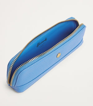 Slim Leather Pencil Case for Fountain and Ballpoint Pens, Approx. 19cm x 6cm x 4cm