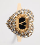 Valentino Garavani crystal heart ring gold-tone Swarovski crystals - British product