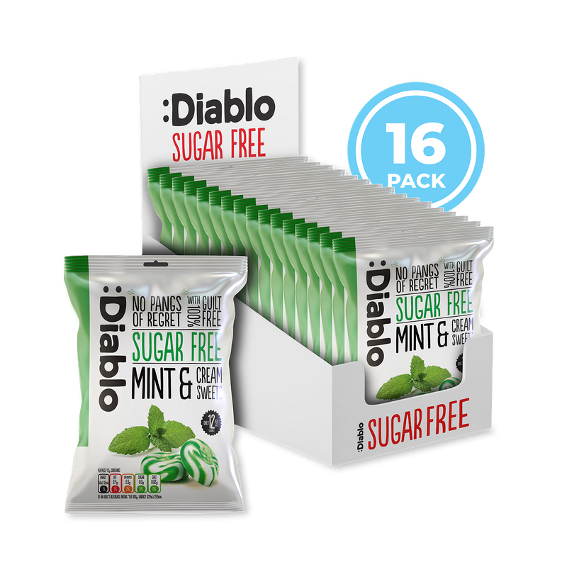 Diablo sugar free mint cream sweets 75g, UK version