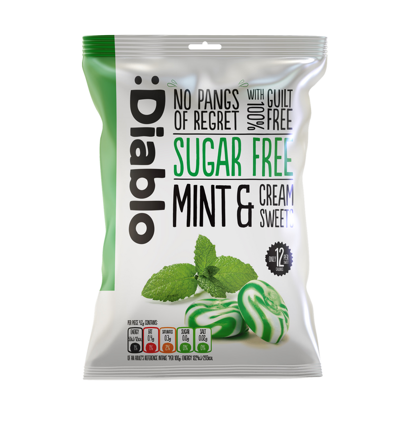 Diablo sugar free mint cream sweets 75g, UK version