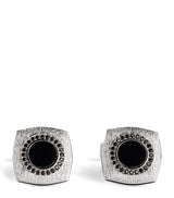Harrods Tateossian Rhodium-Plated Graffiato Rounded Square Cufflinks- Buy online at McGrocer