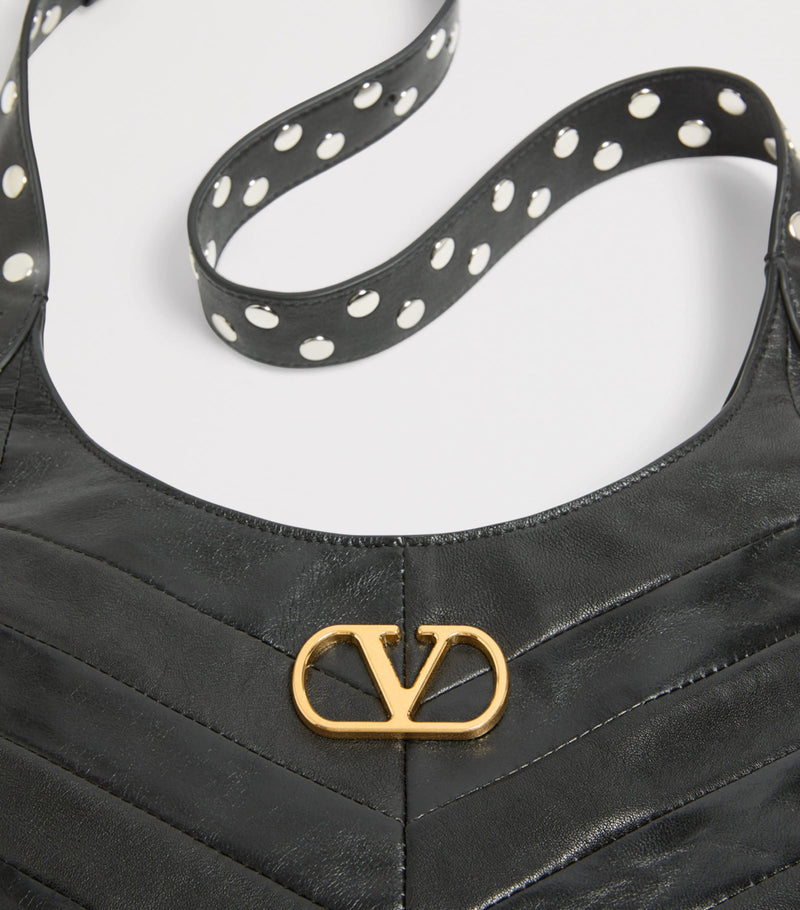 Valentino Garavani small leather Hoboho shoulder bag, imported from the UK