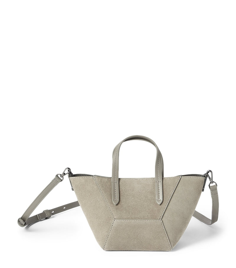 Brunello Cucinelli mini suede BC Duo tote bag (British brand)