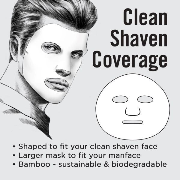 Fuss Free Naturals Mens Face Mask 3 Pack - British product