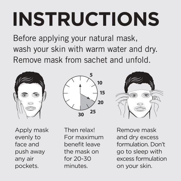Fuss Free Naturals Mens Face Mask 3 Pack - British product