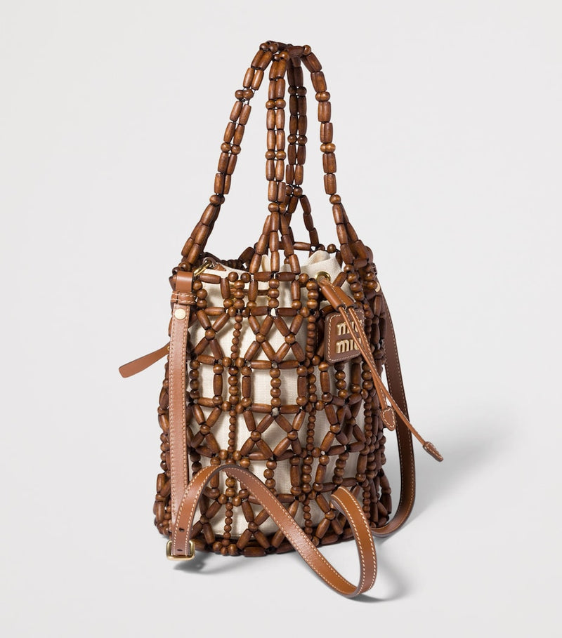 Miu Miu beaded mesh bucket bag (British brand)
