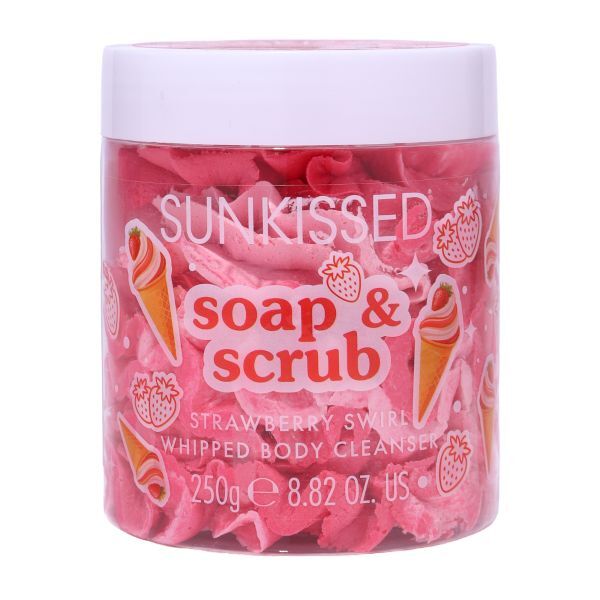 Sunkissed whipped body cleanser Strawberry Swirl 250g, imported from the UK
