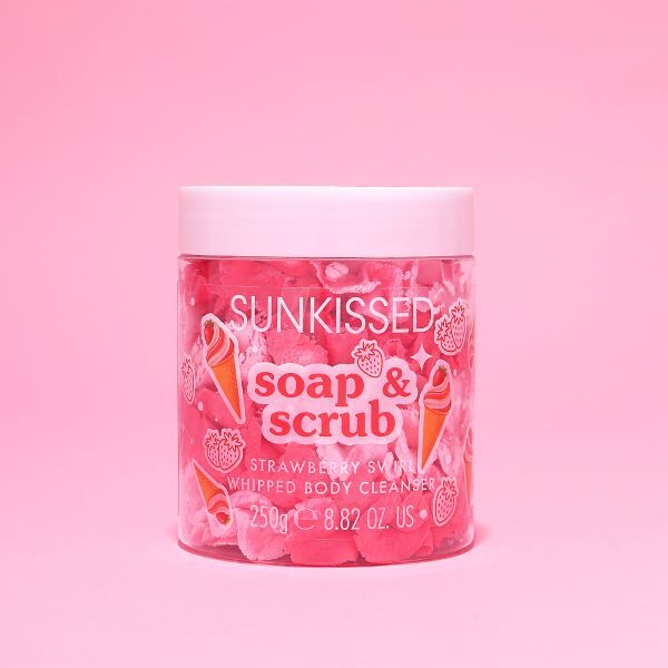 Sunkissed whipped body cleanser Strawberry Swirl 250g, imported from the UK