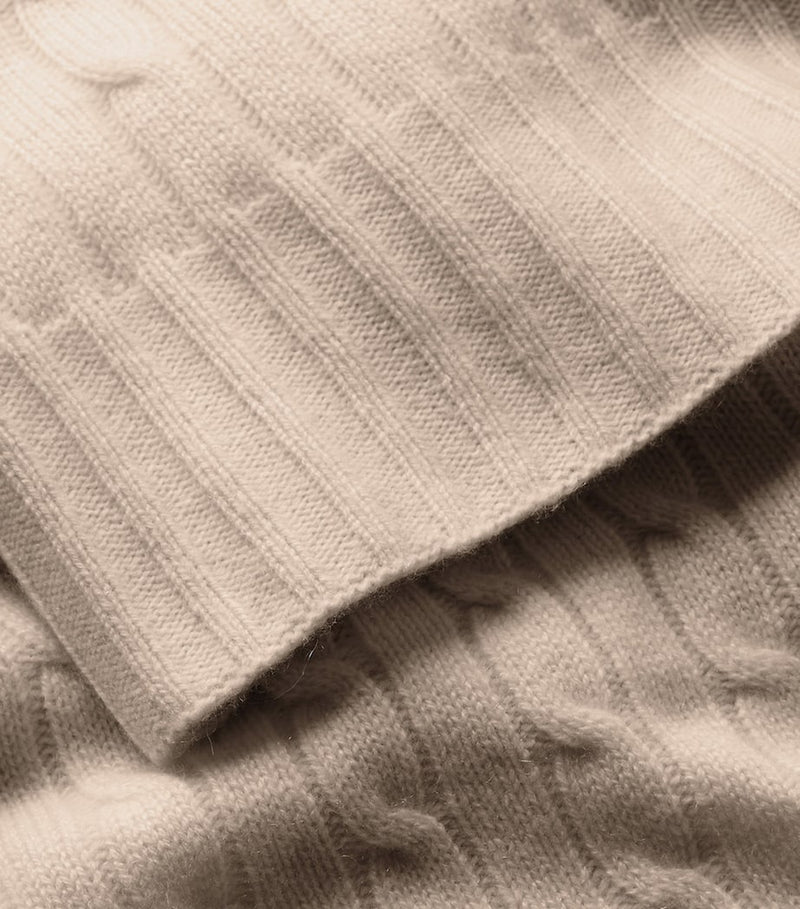 Ralph Lauren cashmere cable-knit throw 60cm x 60cm, imported from the UK
