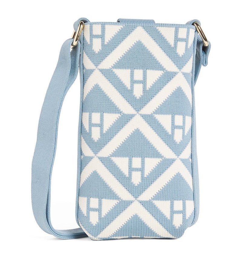 Harrods Geo Jacquard phone pouch with magnetic fastening - British product